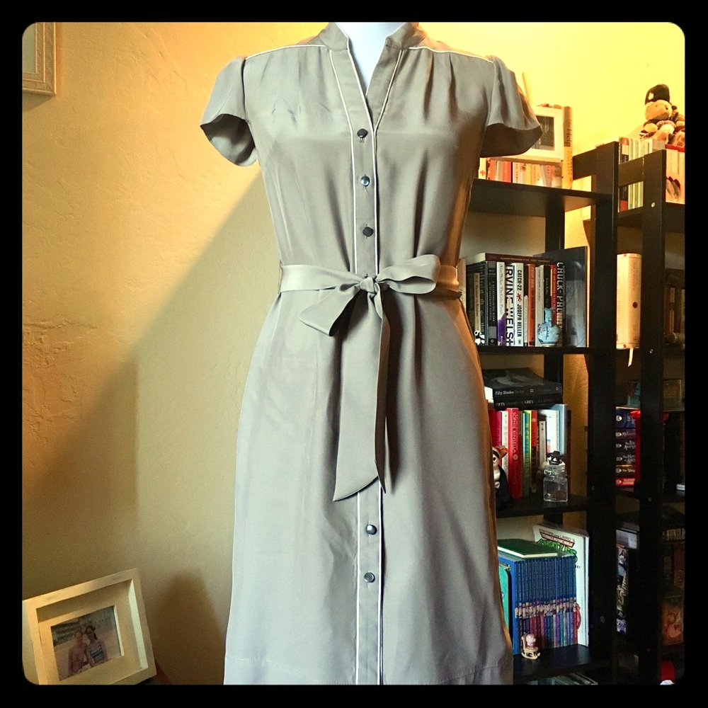 Banana Republic // silk button down dress